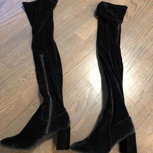 Jeffrey Campbell Velvet thigh highs in black